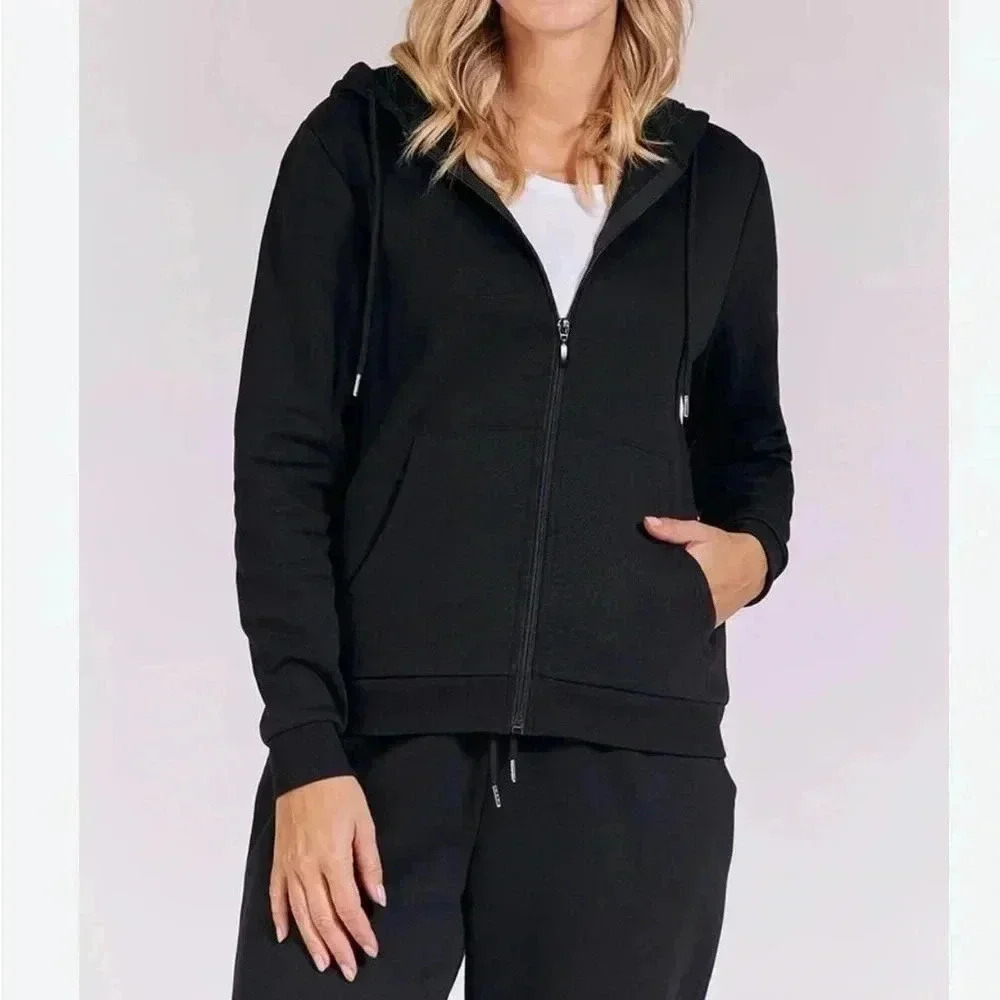 ❤️2/$30❤️[M/L]NWOT TRIPLE FLIP UNISEX Black ZIP-UP  HOODIE